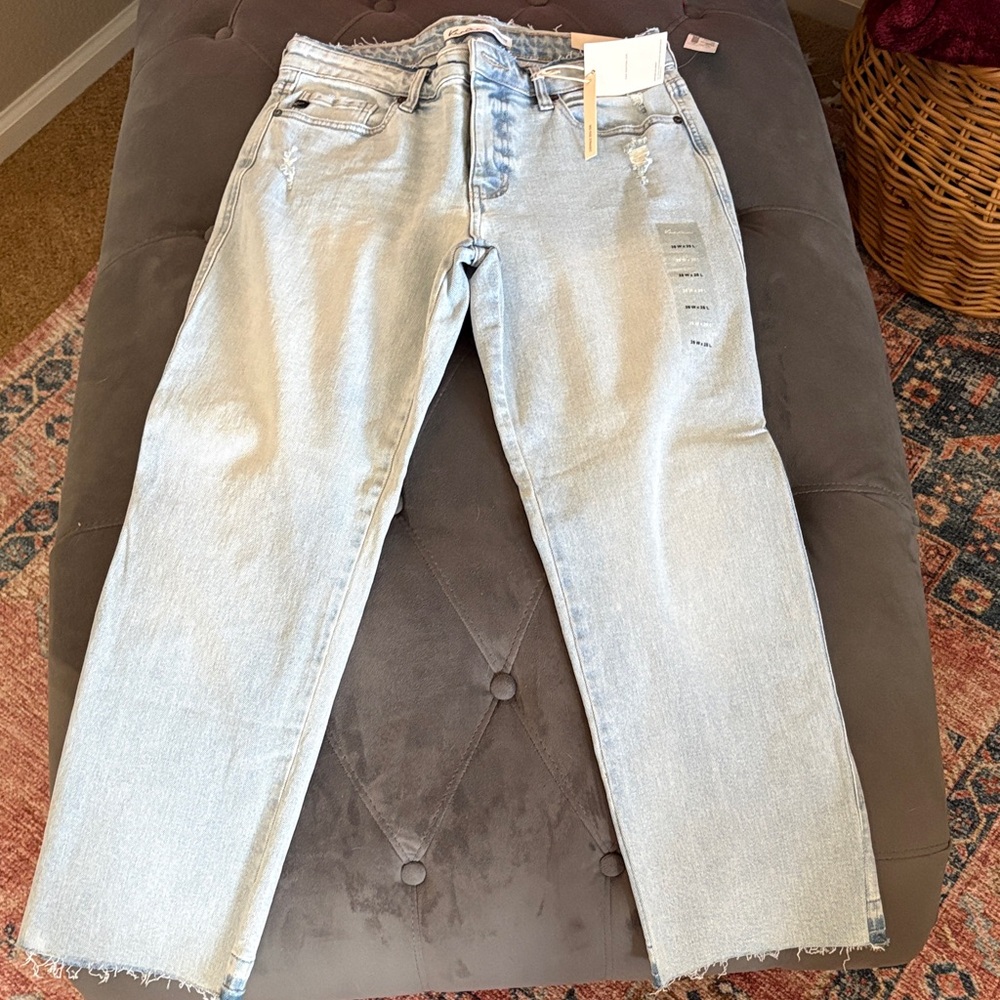 KanCan Women's Light Blue Straight Leg Jeans